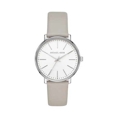 Montre à quartz en cuir Pyper - Gris et argenté - 02 - 34466231