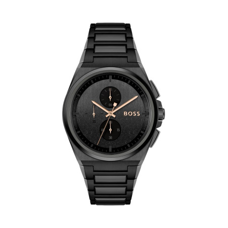 Montre à quartz en acier - Chronographe - Noir - 02 - 34466244