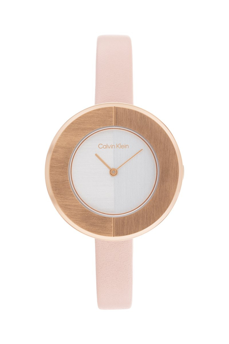 Montre à quartz en cuir - Rose et blanc - 02 - 34466249