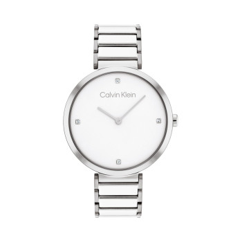 Montre à quartz en acier - Argenté et blanc - 02 - 34466250