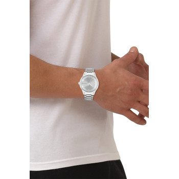 Montre à quartz en acier - Argenté - 02 - 34466260