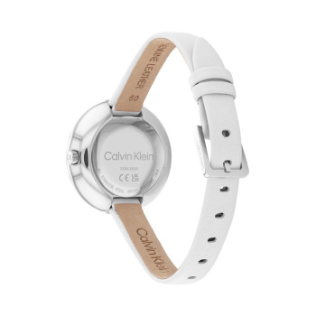 Montre à quartz en cuir - Blanc et argenté - 02 - 34484154