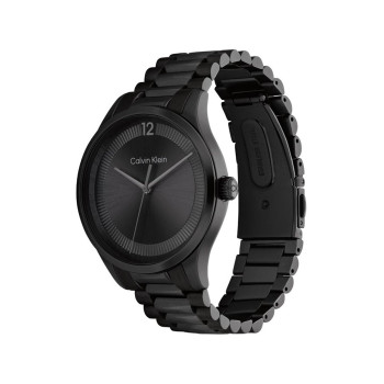 Montre à quartz en acier - Noir - 02 - 34484156