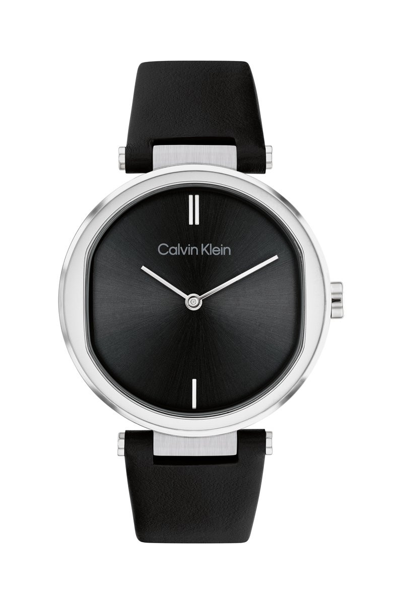 Montre à quartz en cuir - Noir et argenté - 02 - 34484170