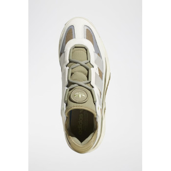 Sneakers en cuir Niteball - Blanc et kaki - 02 - 34329128