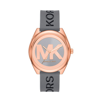 Montre à quartz en silicone Everest - 
Gris et doré rose - 02 - 34486620