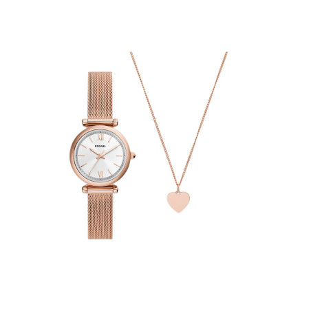 Coffret montre à quartz et collier - Doré rose - 02 - 34486622