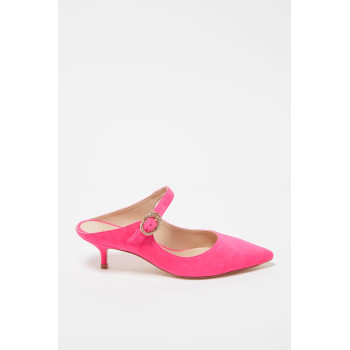 Mules à talons en nubuck Elisabetta - 
Rose  - 02 - 33702175