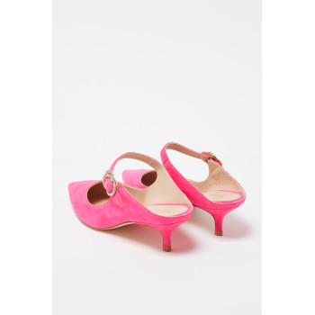 Mules à talons en nubuck Elisabetta - 
Rose  - 02 - 33702175