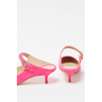 Mules à talons en nubuck Elisabetta - 
Rose  - 02 - 33702175