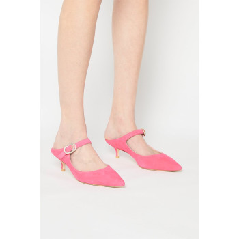 Mules à talons en nubuck Elisabetta - 
Rose  - 02 - 33702175