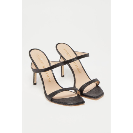 Mules à talons en cuir de veau Aleena - Noir  - 02 - 33702192