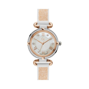 Montre à quartz en silicone - Blanc et doré rose - 02 - 34504423