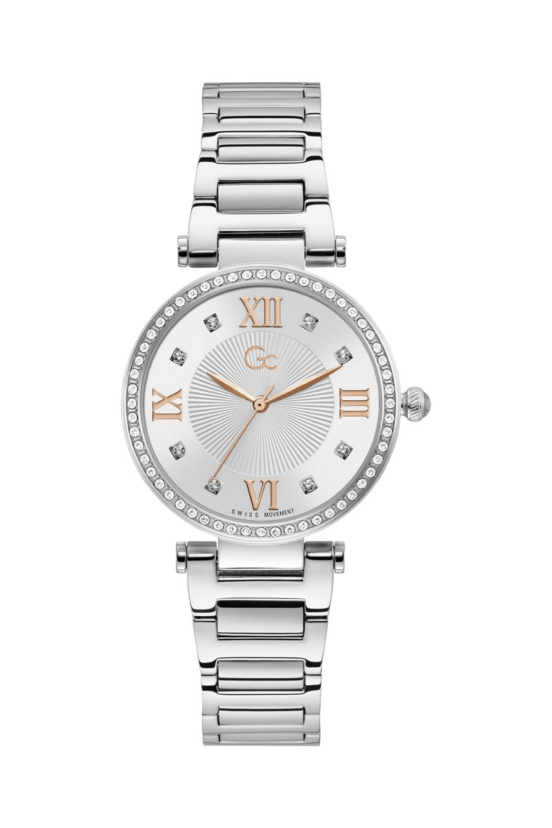 Montre à quartz en acier et ornée de cristaux Swarovski - Argenté - 02 - 34504426