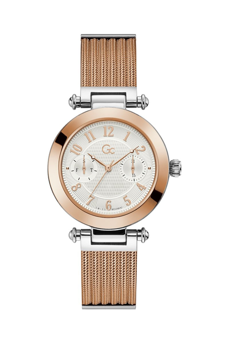 Montre à quartz en acier - Argenté et doré rose - 02 - 34504429