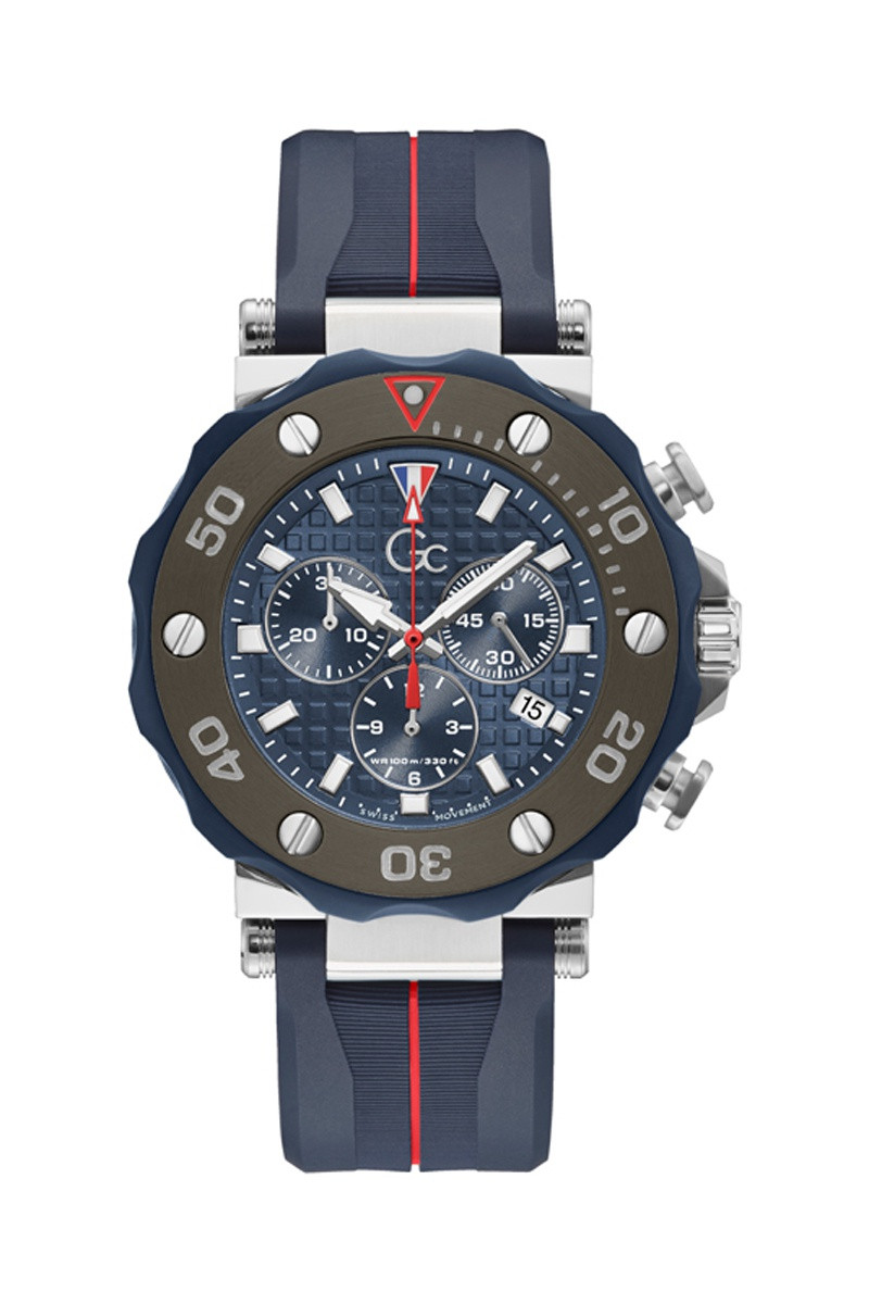 Montre à quartz en silicone - Chronographe - Bleu marine et rouge - 02 - 34504153