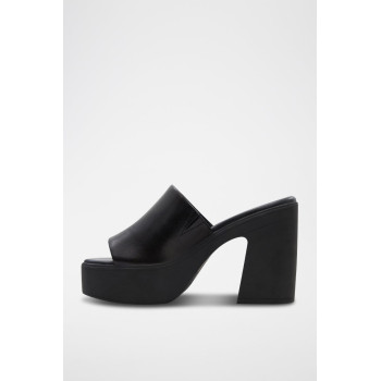 Mules à talons en cuir Maysee - Noir - 02 - 34432380