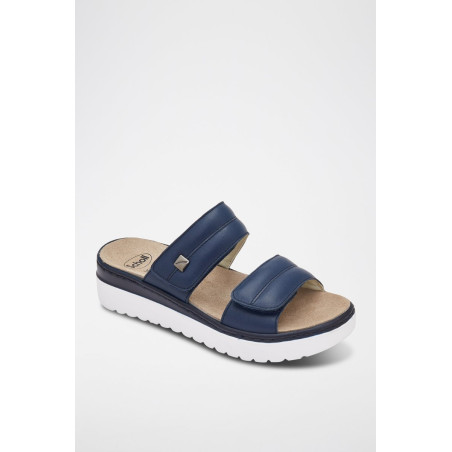 Mules plateformes en cuir Camaiore - 
Bleu - 02 - 34536347