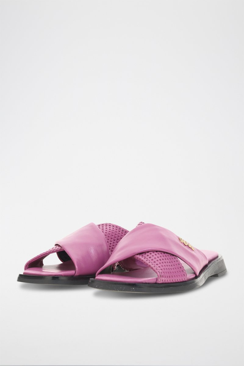 Mules en cuir de mouton Masha - Fuchsia - 02 - 34536363