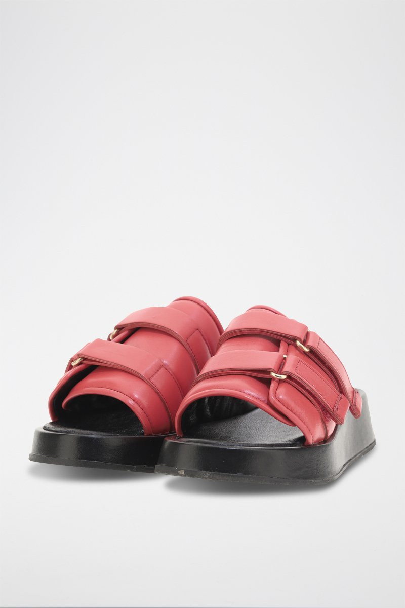 Mules en cuir de mouton Acida - Rouge - 02 - 34536366