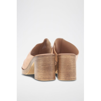 Mules à talons en cuir Maya - Rose - 02 - 34536378