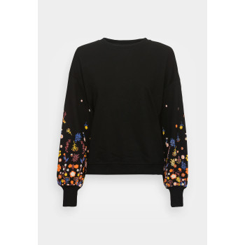 ONLBROOKE O NECK FLOWER Sweatshirt noir XL