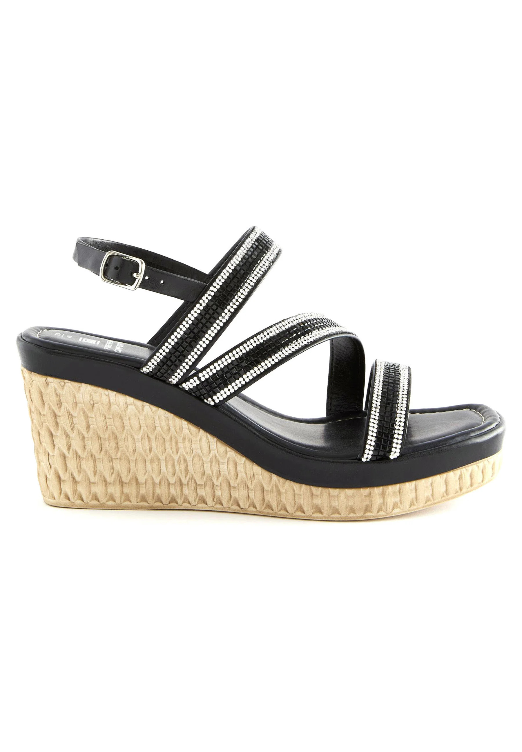 FOREVER COMFORT SQUARE TOE BLING WEDGES Sandales compensées noir 35.5 undefined