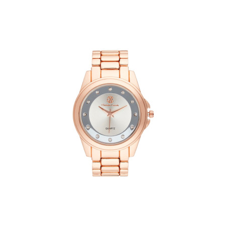 Montre à quartz en acier - Doré rose et argenté   undefined undefined