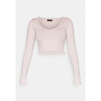  T-shirt à manches longues rose clair M undefined