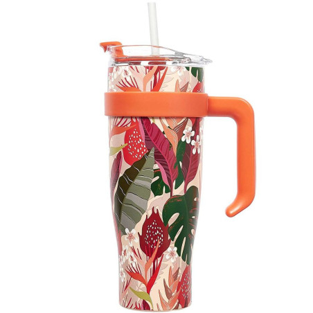 L'Atelier Du Pere Noel Mug de transport - Fleurs tropicales - Coloris aléatoire - 1,2 L   undefined undefined