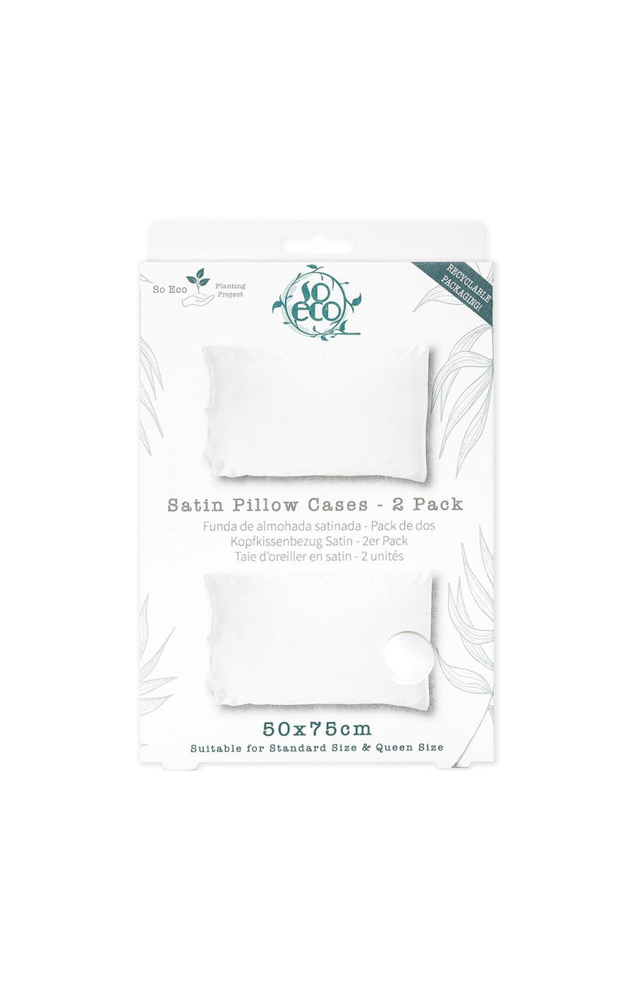 So Eco Duo taies d'oreiller en satin - Blanc   undefined undefined