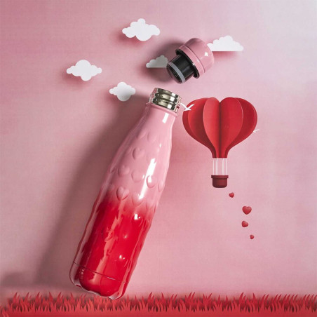 L'Atelier Du Pere Noel Bouteille isotherme cœur - 50 cl   undefined undefined