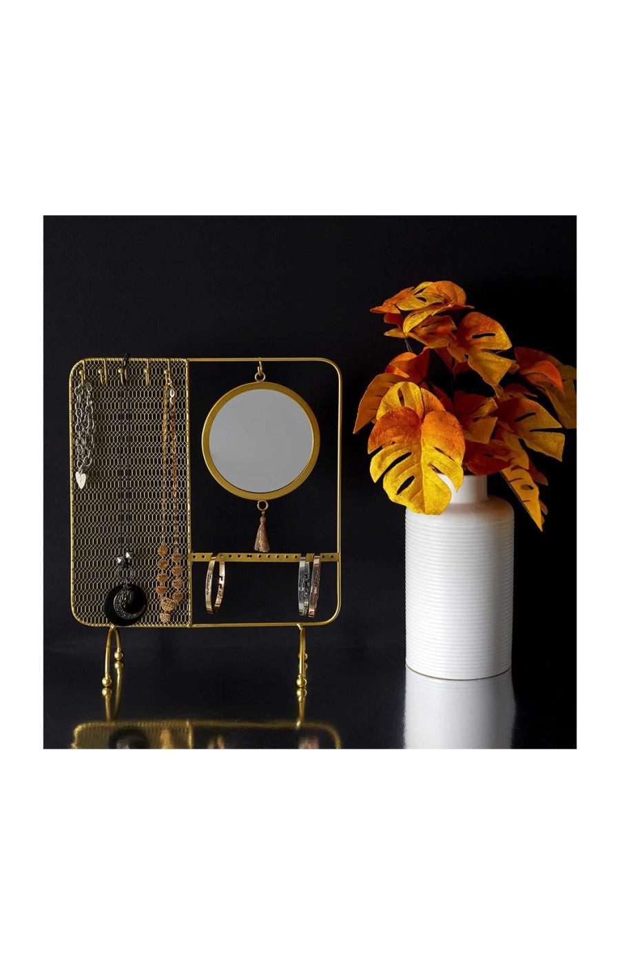 Cosmetic Club Porte bijoux & miroir - Métal doré   undefined undefined