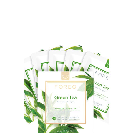 Foreo Masques actifs purifiants UFO™ - Thé vert - Peaux mixtes à grasses - 6 unités   undefined undefined