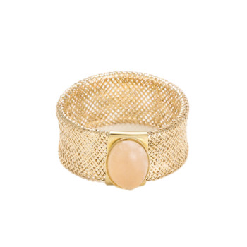 Diamanta Bague Quartz rose flamboyant - Or jaune   undefined TU