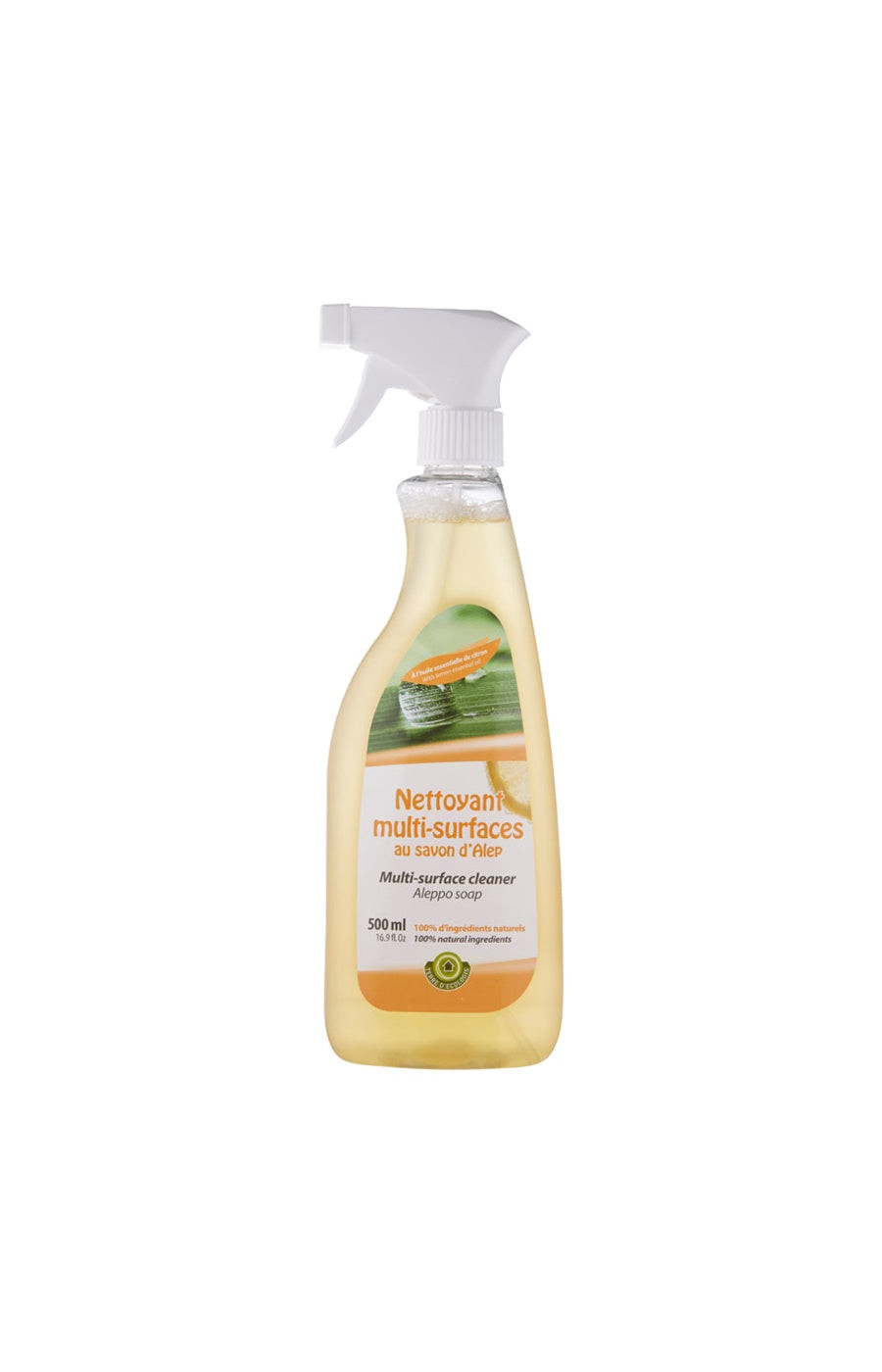 Alepia Nettoyant multi-surfaces au savon d'Alep - Huile essentielle de citron - 500 ml   undefined undefined