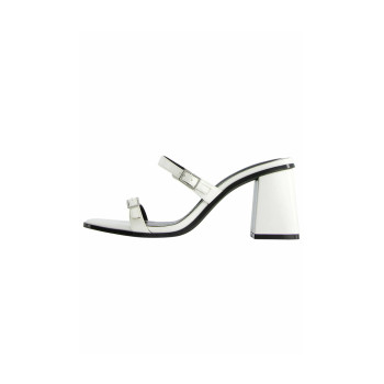 Bershka BLOCK HEEL STYLE WITH STRAPS Escarpins à bout ouvert blanc 35 undefined