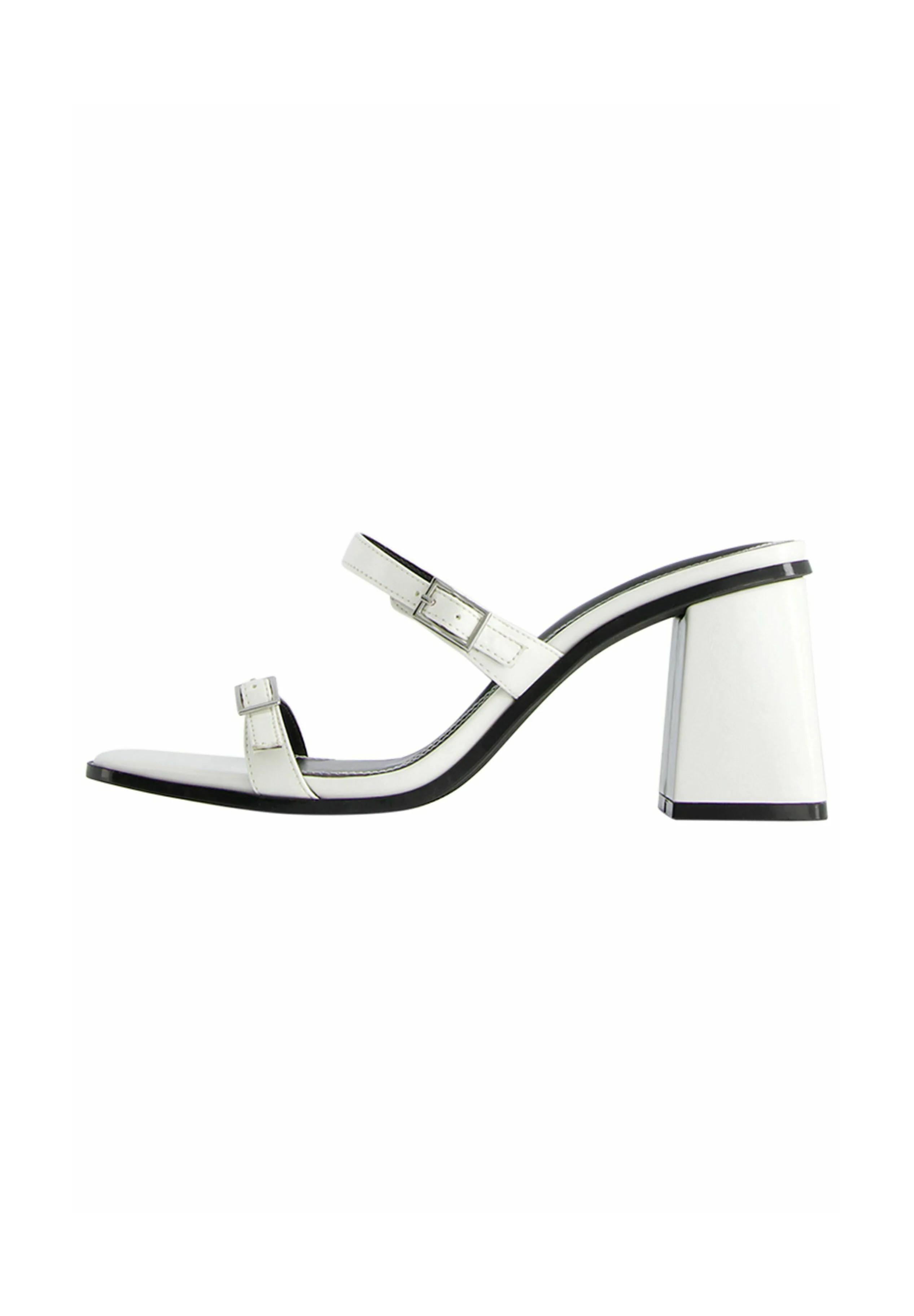 Bershka BLOCK HEEL STYLE WITH STRAPS Escarpins à bout ouvert blanc 35 undefined
