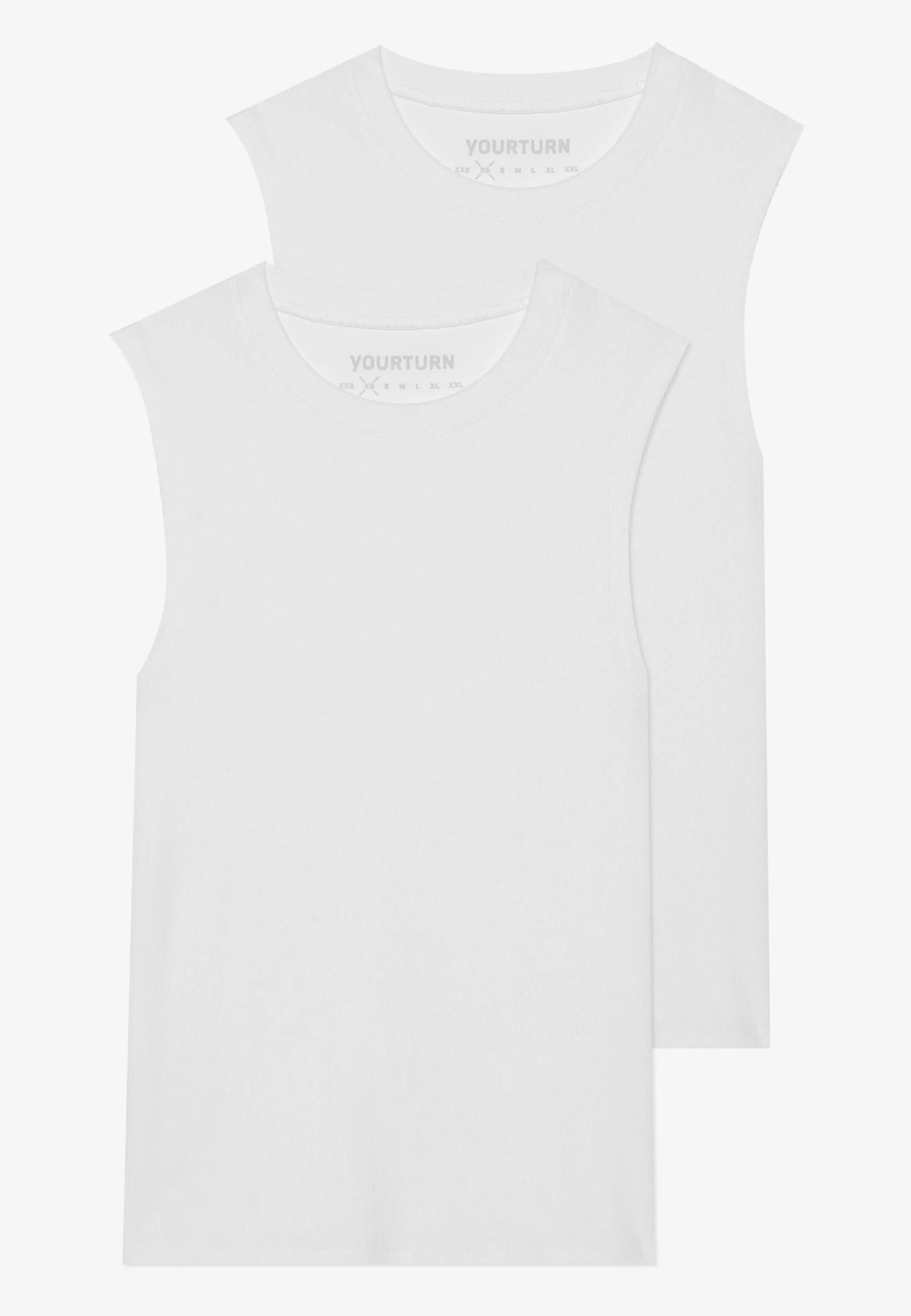 YOURTURN BASIC RIB MUSCLE TANKS UNISEX 2 PACK Débardeur blanc XL undefined