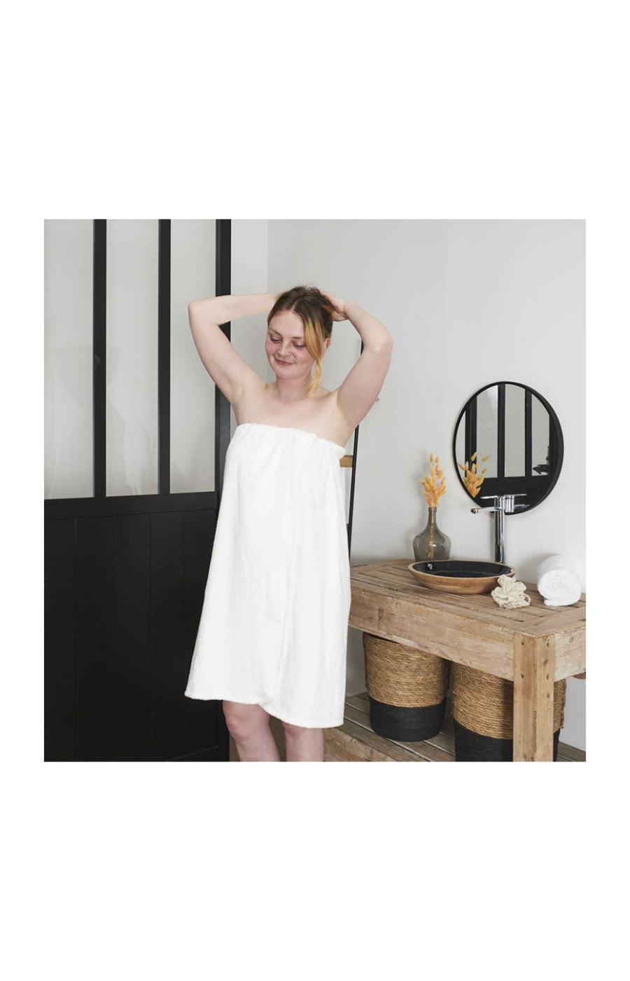 Cosmetic Club Sortie de bain - Bambou - Blanc   undefined undefined