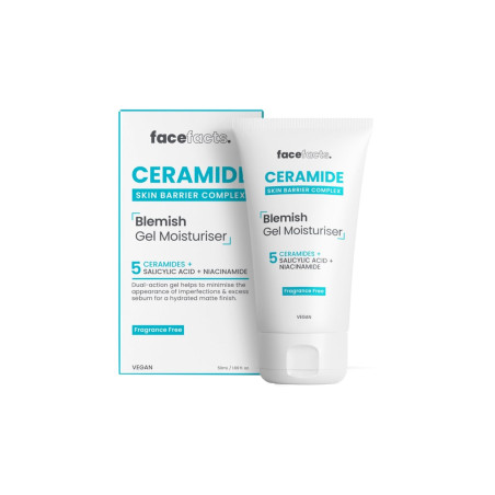 Face Facts Gel-crème anti-imperfections - Céramides & acide salicylique - Peaux grasses & à imperfections - 50 ml   undefined undefined