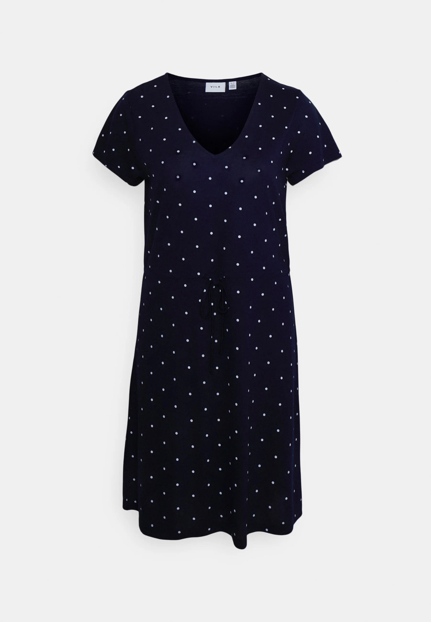 VILA VIMOONEY V NECK STRING DRESS Robe en jersey bleu marine XS undefined