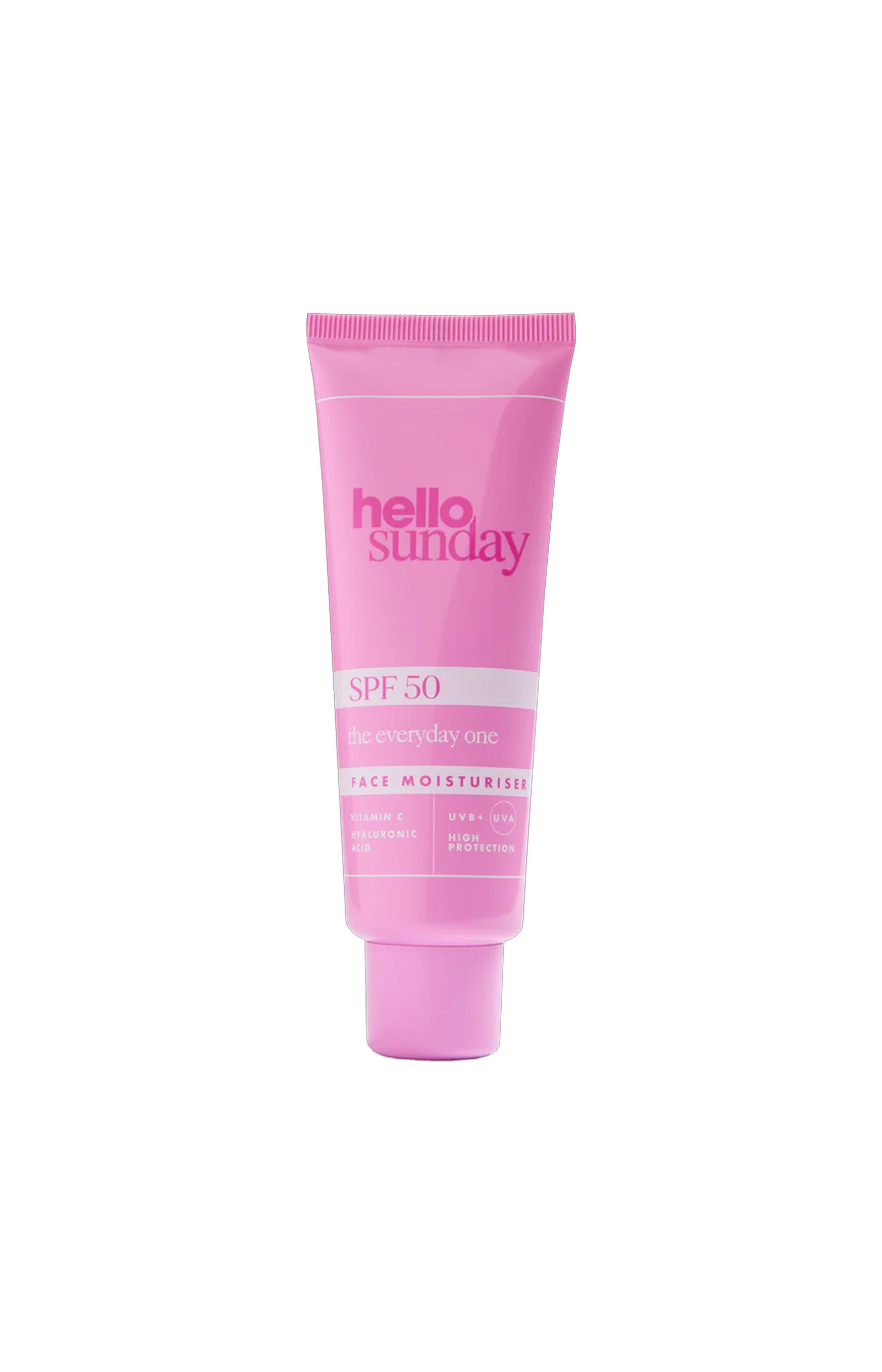 Hello Sunday Crème solaire SPF 50 - Acide hyaluronique - Visage - 75 ml   undefined undefined