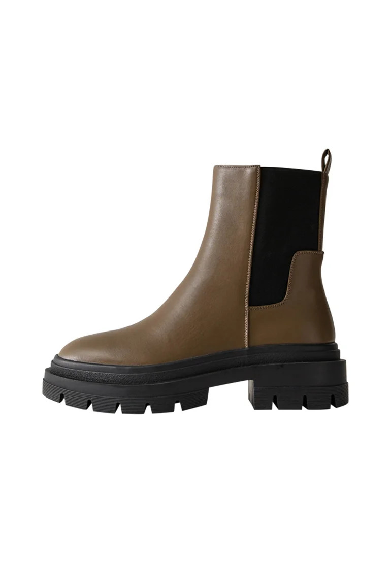 New Look Wide Fit WIDE FIT LOOK CHUNKY CHELSEA Bottines à plateau kaki 36 undefined