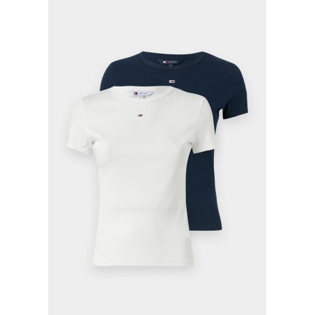 Tommy Jeans SLIM ESSENTIAL 2 PACK T-shirt imprimé bleu marine 34/36 undefined