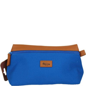 Feel Natural Trousse de toilette - Simili cuir & coton - Homme - Bleu & marron-Marron   undefined undefined