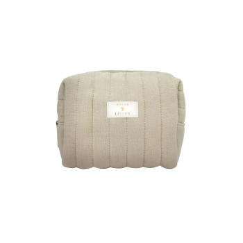 French Tendance Trousse de toilette - Gaze de coton - Taupe   undefined undefined