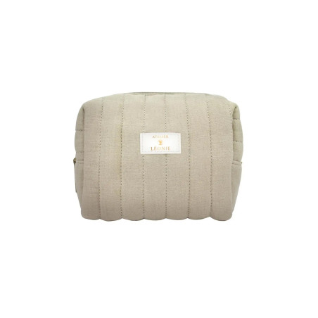 French Tendance Trousse de toilette - Gaze de coton - Taupe   undefined undefined