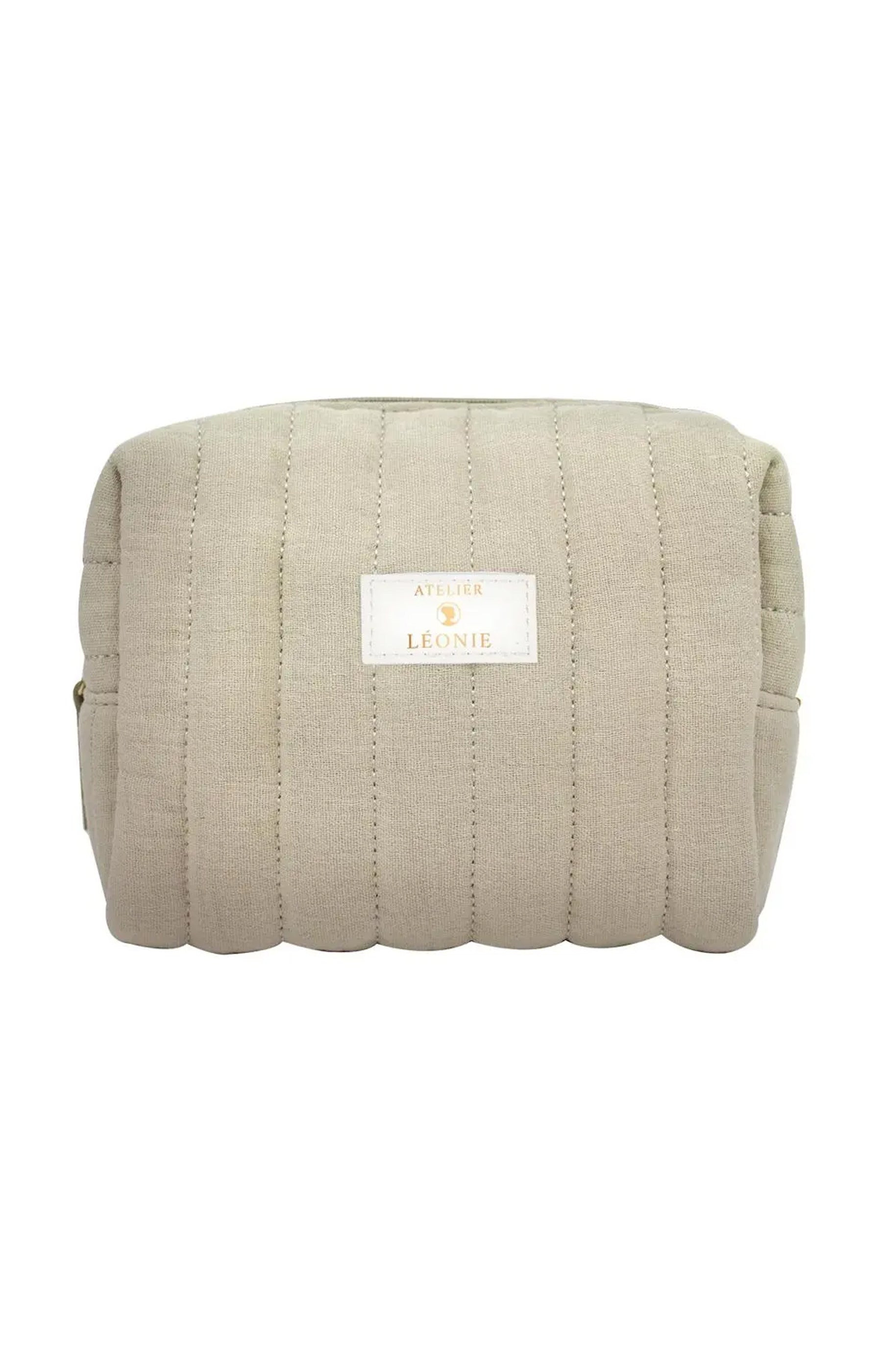 French Tendance Trousse de toilette - Gaze de coton - Taupe   undefined undefined