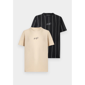 YOURTURN 2PACK REGULAR FIT T-shirt imprimé noir M undefined